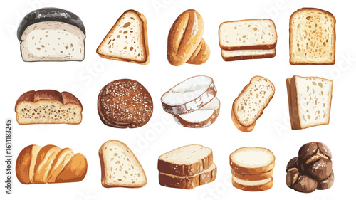 Sliced Bread Toast Vector Sandwich Isolated