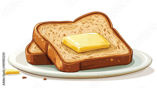 Spreading butter on toasted bread