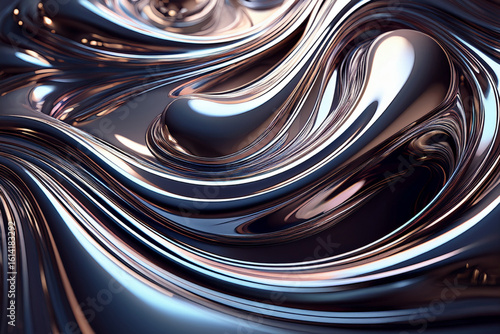 Futuristic Shiny Chrome Fluid Wallpaper