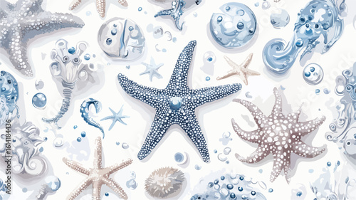 Ocean Creatures Seamless Pattern Design