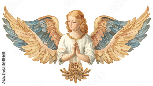 Vintage Angel Painting Element Set