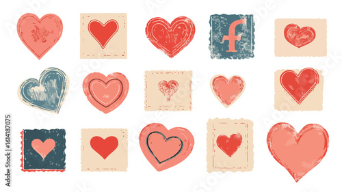 Vintage Valentine Stamp Element Set