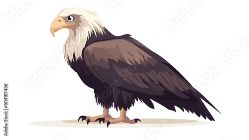 Cartoon Vulture Eagle Wide Angle Illustration