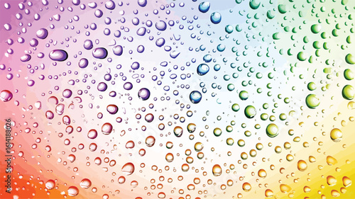 Glass surface with water droplets close-up