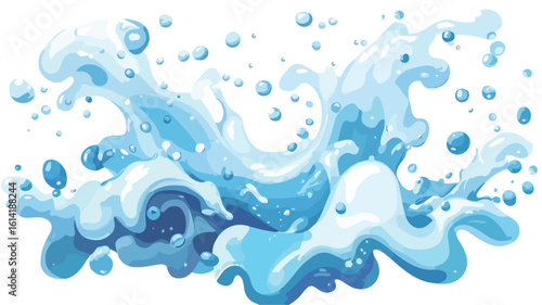 Refreshing water splash in wide angle view