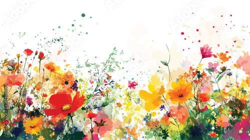 Elegant Watercolor Floral Background Bouquet