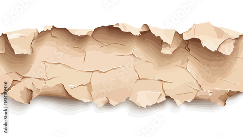 Beige torn paper craft collage element