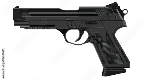 Professional Black Toy Handgun Silhouette