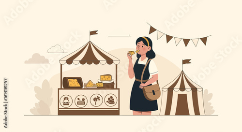 Enjoying Local Flavors At the Fair With Homemade Products And Good Cheese