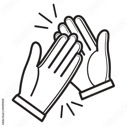 Vector art of clapping hands in celebration isolated on white background