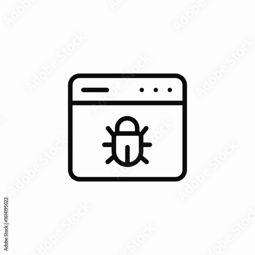 browser bug icon sign vector