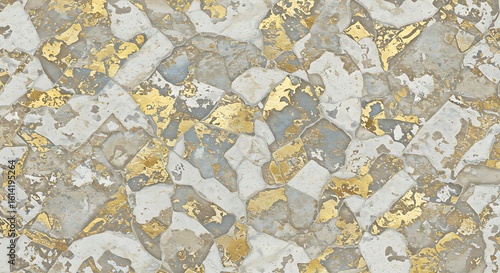 Wallpaper Mural Detailed mosaic texture features varied light and gold tones, creating an opulent pattern design. Torontodigital.ca