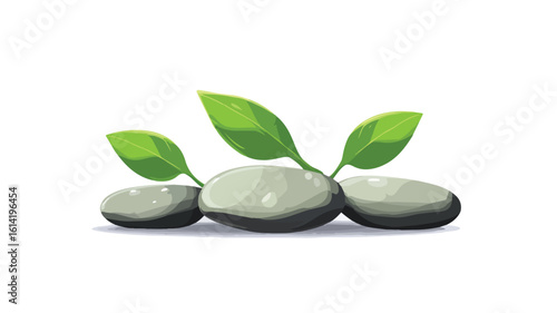 Zen Wellness Composition with Plant Leaf