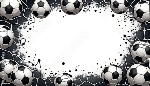 Soccer Ball Frame Border Design with White Space