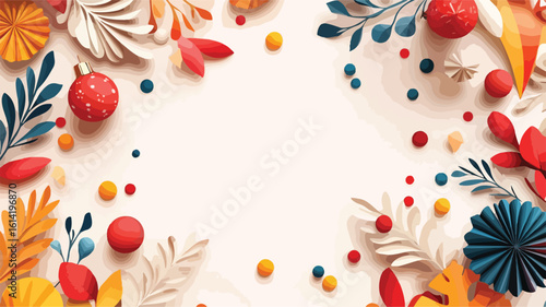 Elegant Celebration Decorations on White Background
