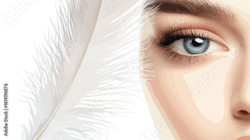 Elegant White Bird Feather Close-Up