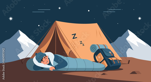 Peaceful Night Under The Stars: A Camper's Dream In The Mountains