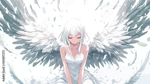 Elegant Angel Wings on White Background
