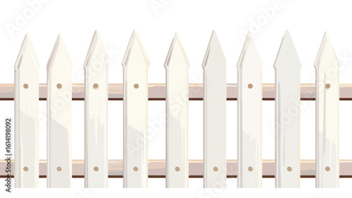 Outdoor white picket wooden fence background