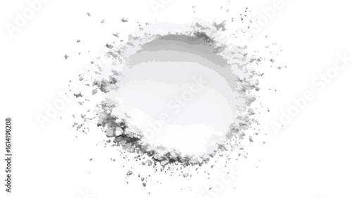 Circular white powder frame transparent design