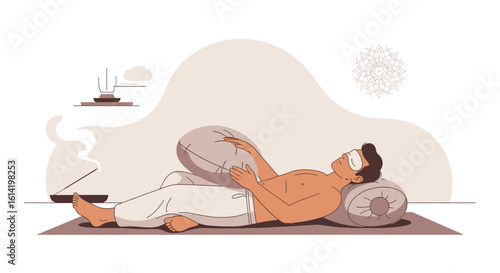 Relaxed Meditation With Aromatherapy At Home For Wellbeing And Mindfulness
