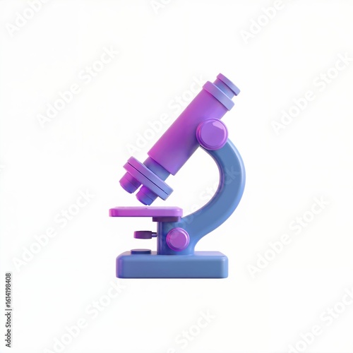 Stylized 3 D render of a purple and blue microscope 1