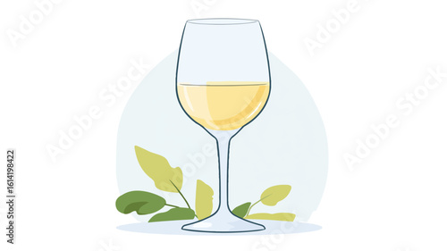 Elegant White Wine Glass Composition