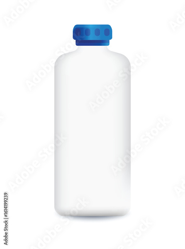 White bottle with blue cap, designed specifically for cleaning products mockup