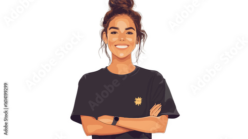 Smiling woman in centered portrait