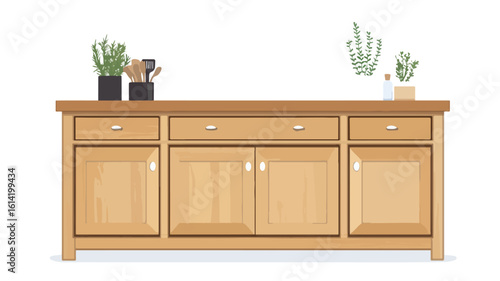 Modern Wooden Kitchen Sideboard Cabinet