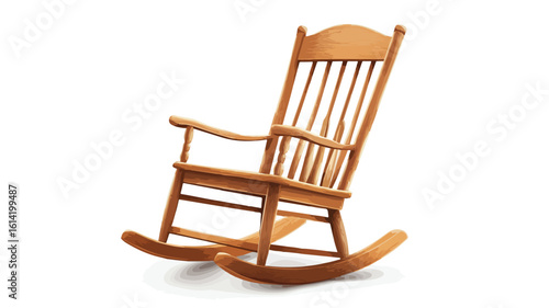 Classic Wooden Rocking Chair Centered View