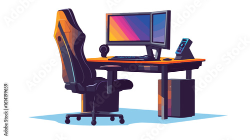 Professional Home Office Setup with Computer