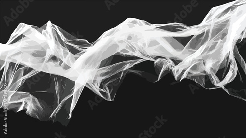 Textured Plastic Wrap on Black Background