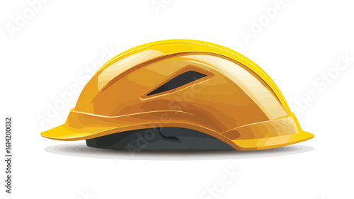 Yellow Safety Helmet on White Background