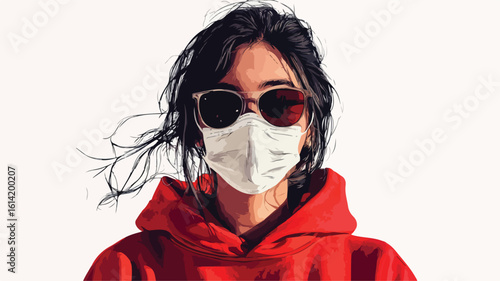 Professional Woman Face Mask Mockup Photography