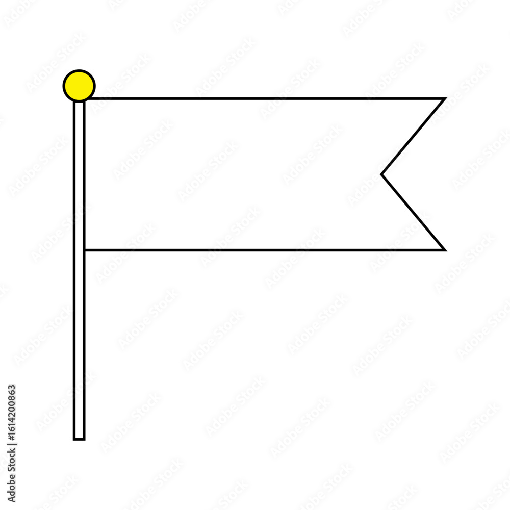 Obraz premium This artwork shows a flag design with a yellow ball on a pole