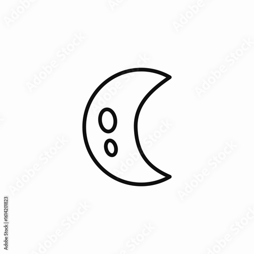clear quarter moon icon sign vector