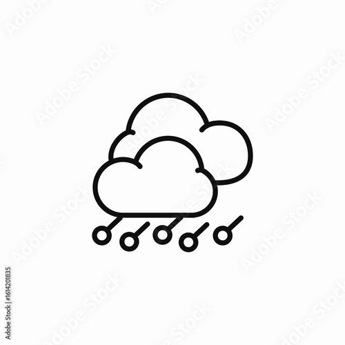 cloudy freezing rain icon sign vector