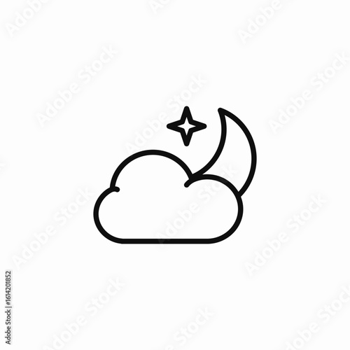 cloudy night icon sign vector