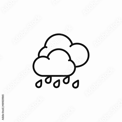 cloudy rain shower icon sign vector