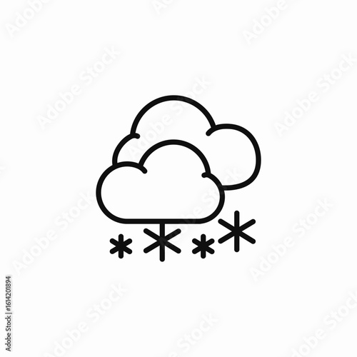 cloudy snow icon sign vector
