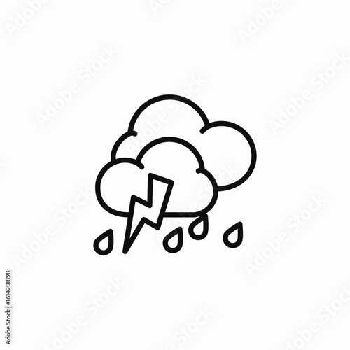 cloudy thunderstorm icon sign vector