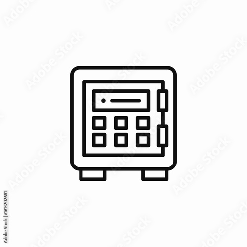 safe coffer icon sign vector