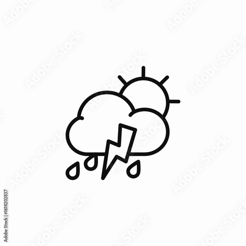 thunderstorm day icon sign vector