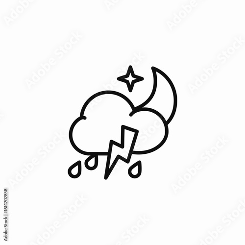 thunderstorm night  icon sign vector