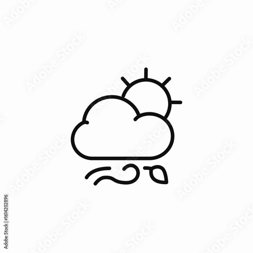 windy cloudy day icon sign vector
