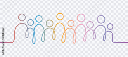 Hand drawn inclusion and diversity colorful gradations vector illustration
