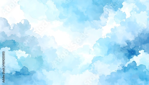 Cool Blue and Silver Watercolor Wash. Abstract watercolor background