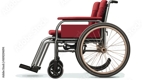 Joyful adult in wheelchair, wide angle