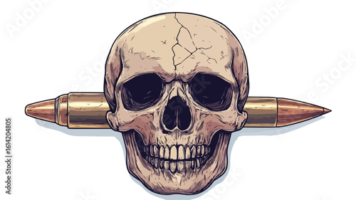 Skull Ammunition Illustration Design Wide Angle